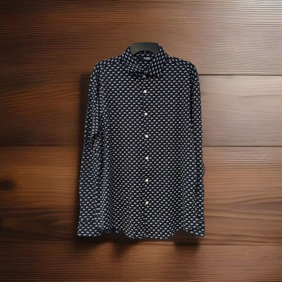 Murano Shirt Liquid Luxury XL Blue Space Shuttle Button Down AOP Long Sleeve - Picture 1 of 5